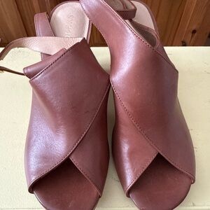 Jack Rogers Luggage Brown Wedge Leather Sandals